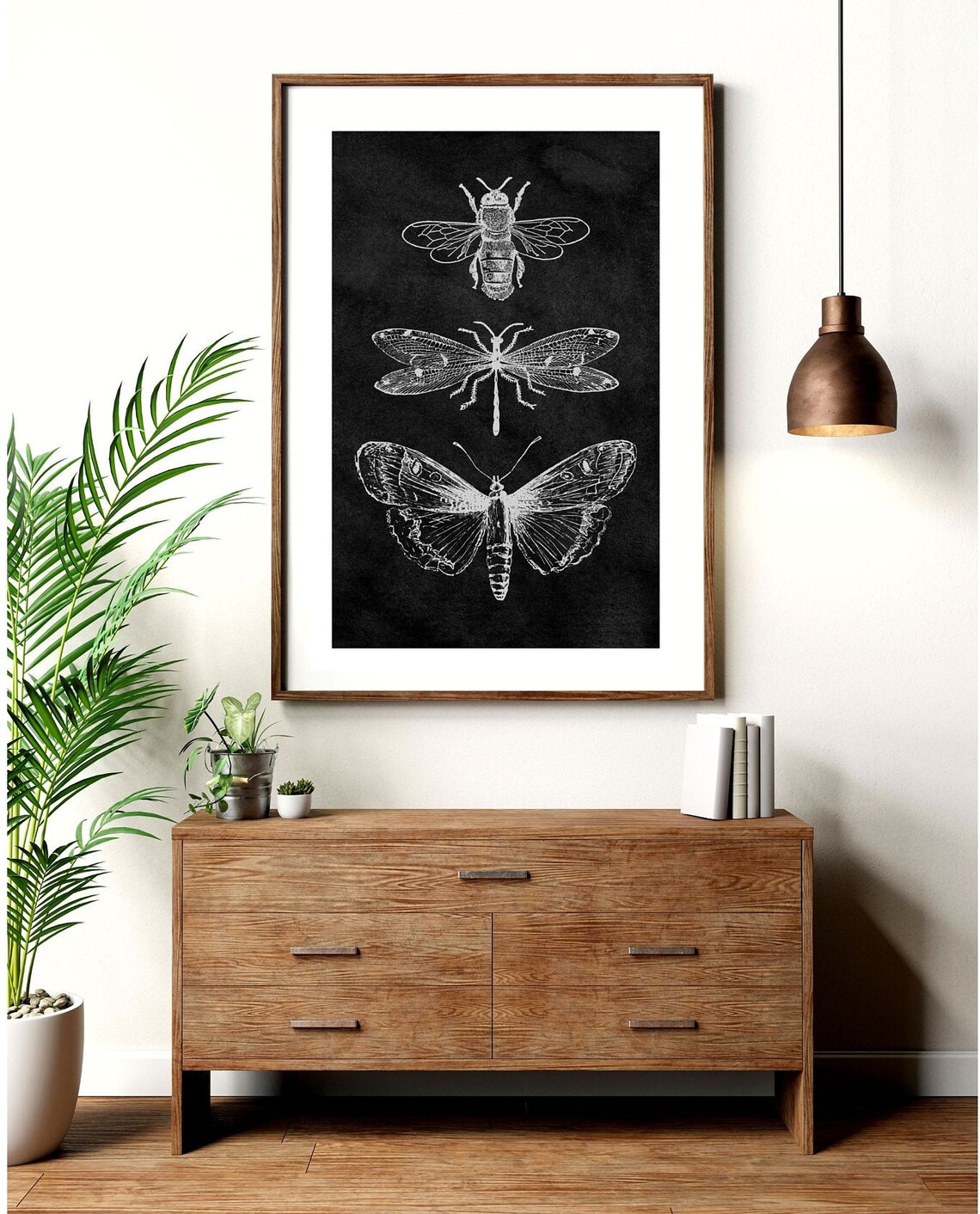 Mystic Botanical Bee Drawing, Boho Vintage Art Print - Image 5