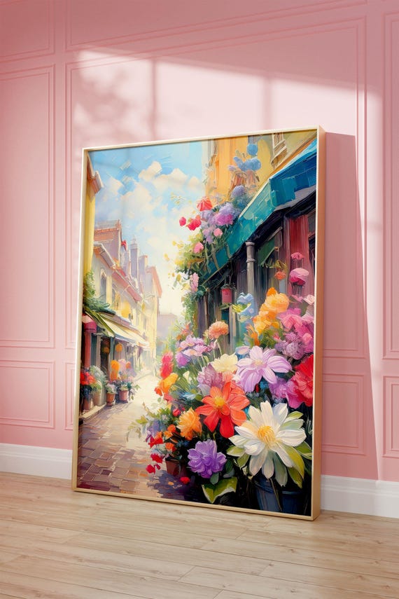 Flower Market Print Botanical Wall Art Poster Floral Trendy Dopamine Decor
