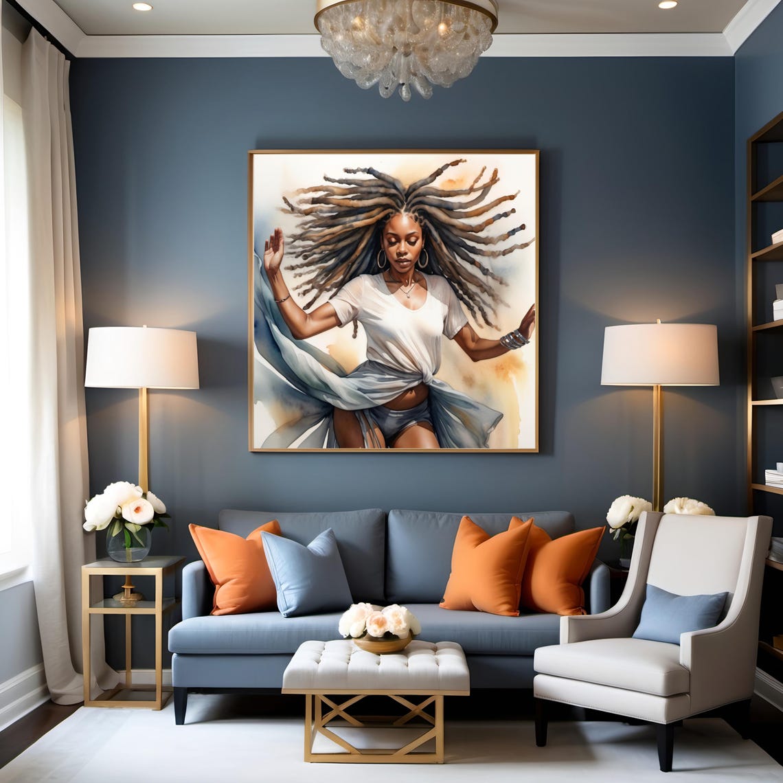 Graceful Dancing Woman Elegant Watercolor Art Flowing Fabric Movement Modern Wall Art For Dance Lovers - Image 3