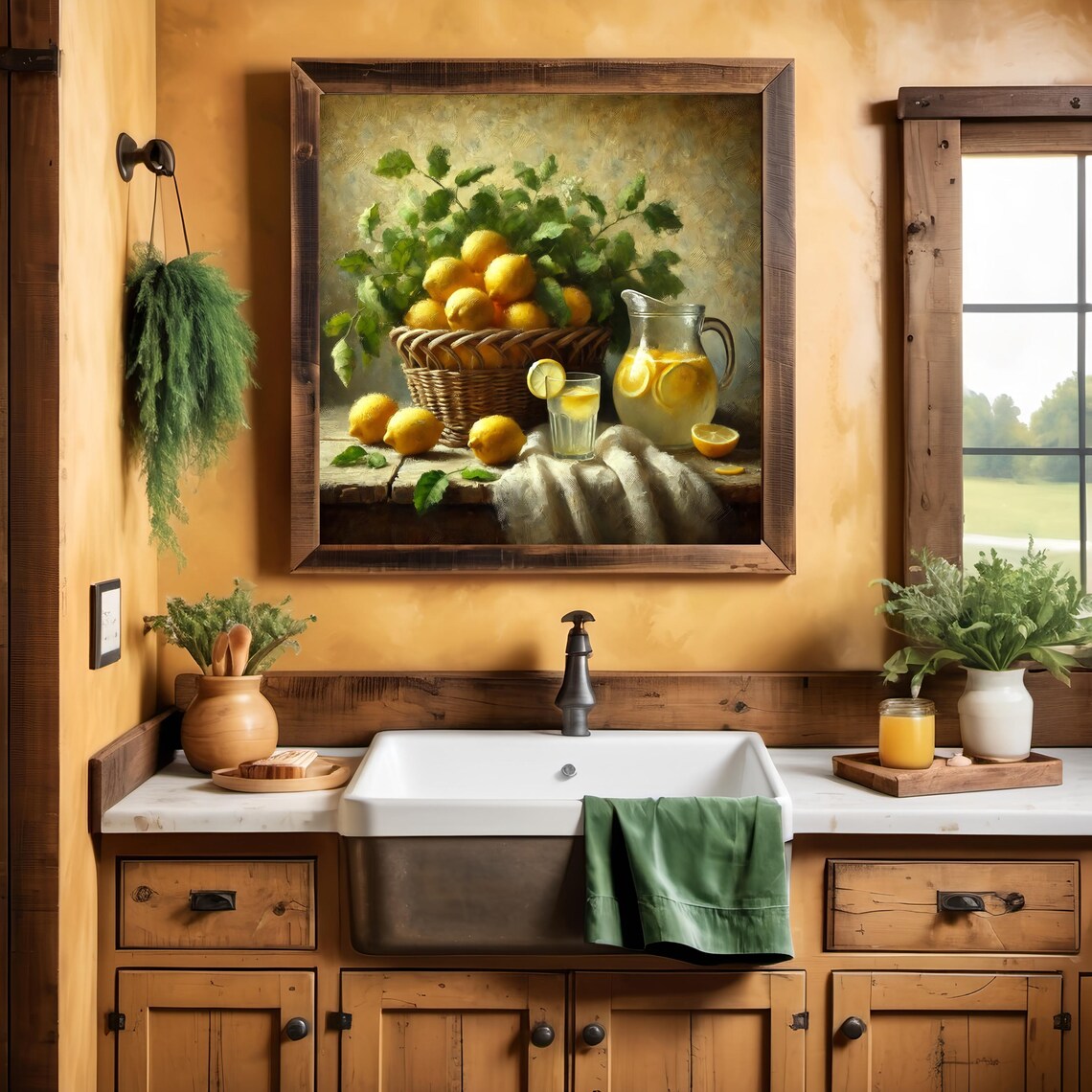 Vintage Lemon Still Life Wall Art Rustic Basket With Fresh Lemons And Lemonade Print Kitchen Dcor Gift Idea For Her - Image 2