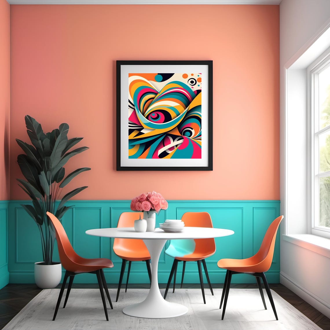 Abstract Pop Art Bold Graphic Wall Art Gift Idea Vibrant Colors Comic Style Print Playful Modern Decor Gift - Image 2