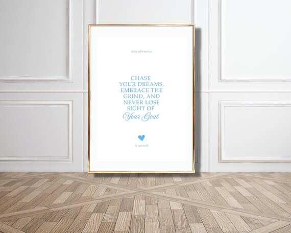 Motivational Poster Set Dreams Focus Success Positive Affirmation Wall Art Minimalist Design