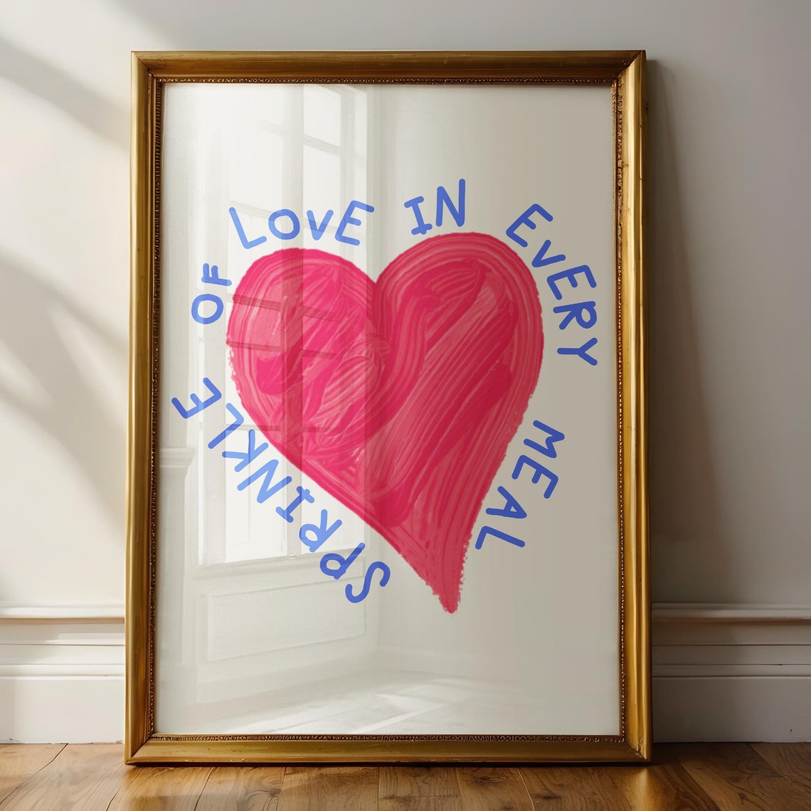 Sprinkle Of Love In Every Meal Chef Prints Heart Print Cute Kitchen Prints Feminine Kitchen Print