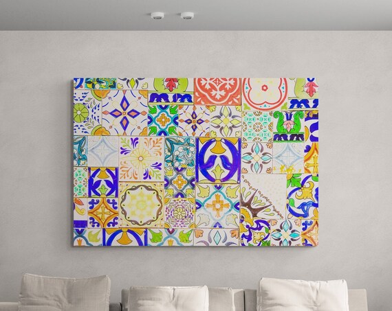 Moroccan Tile Mosaic Colorful Ceramic Pattern Home Decor Wall Art