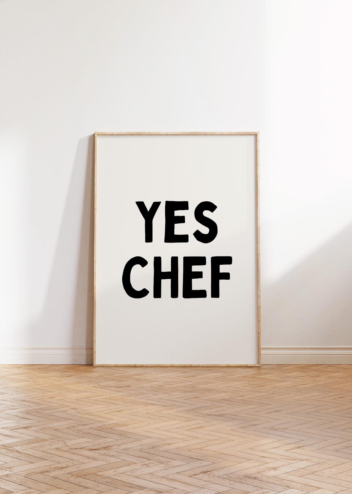 Yes Chef Chunky Black Block Letters Bold Kitchen Statement Poster - Image 3