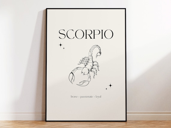 Minimalist Scorpio Zodiac Star Sign Art Print