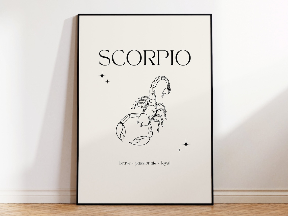 Minimalist Scorpio Zodiac Star Sign Art Print