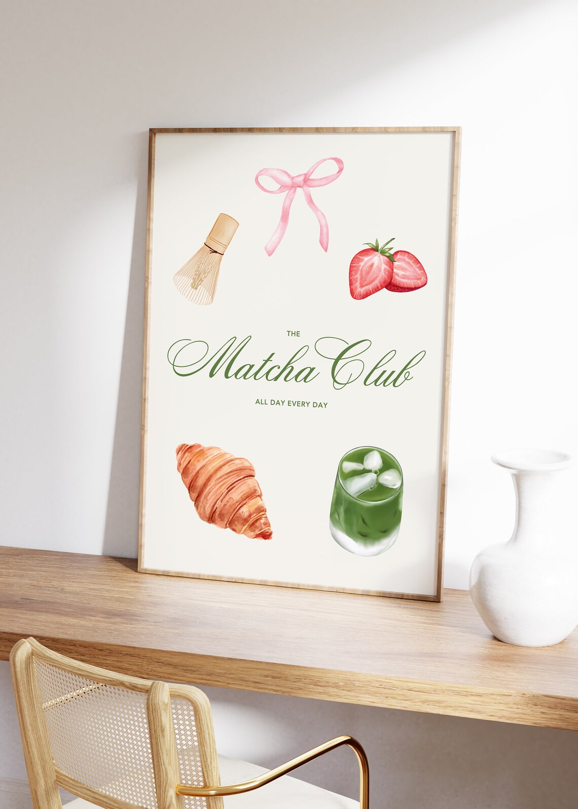 The Matcha Club, Cute Kitchen Wall Art Art Print - Image 3