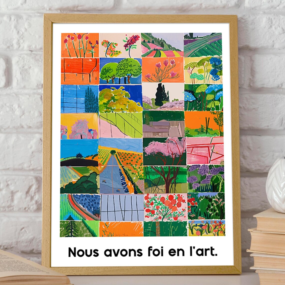 Colorful Mosaic Of Nature, French Eclectic Art Poster - Image 2