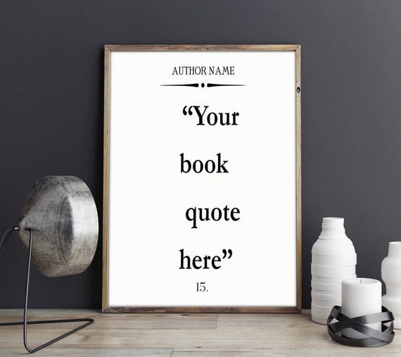 Custom Book Quote Wall Art Print, Literary Gift