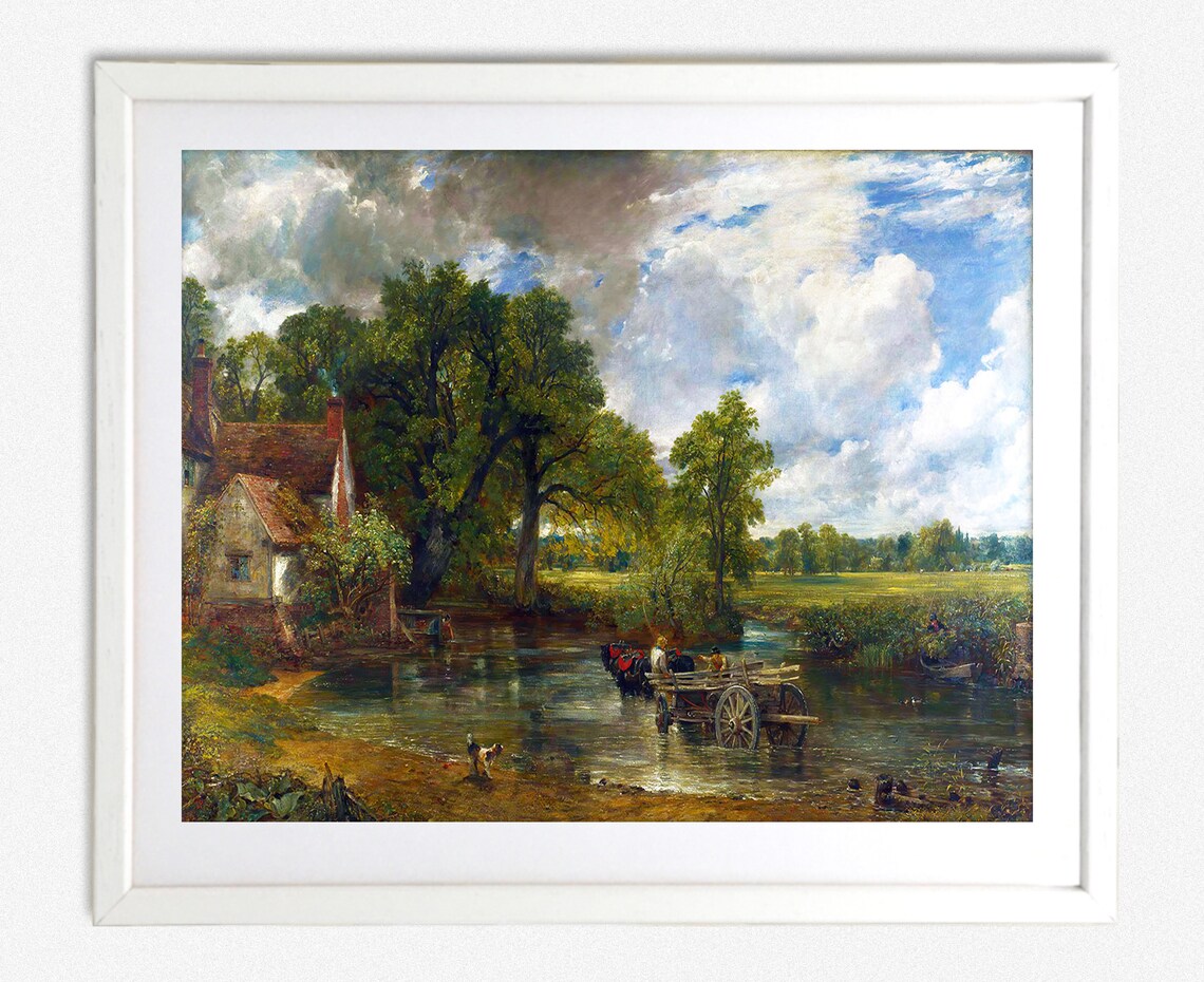 The Hay Wain by John Constable, Rustic Landscape Art - Image 2