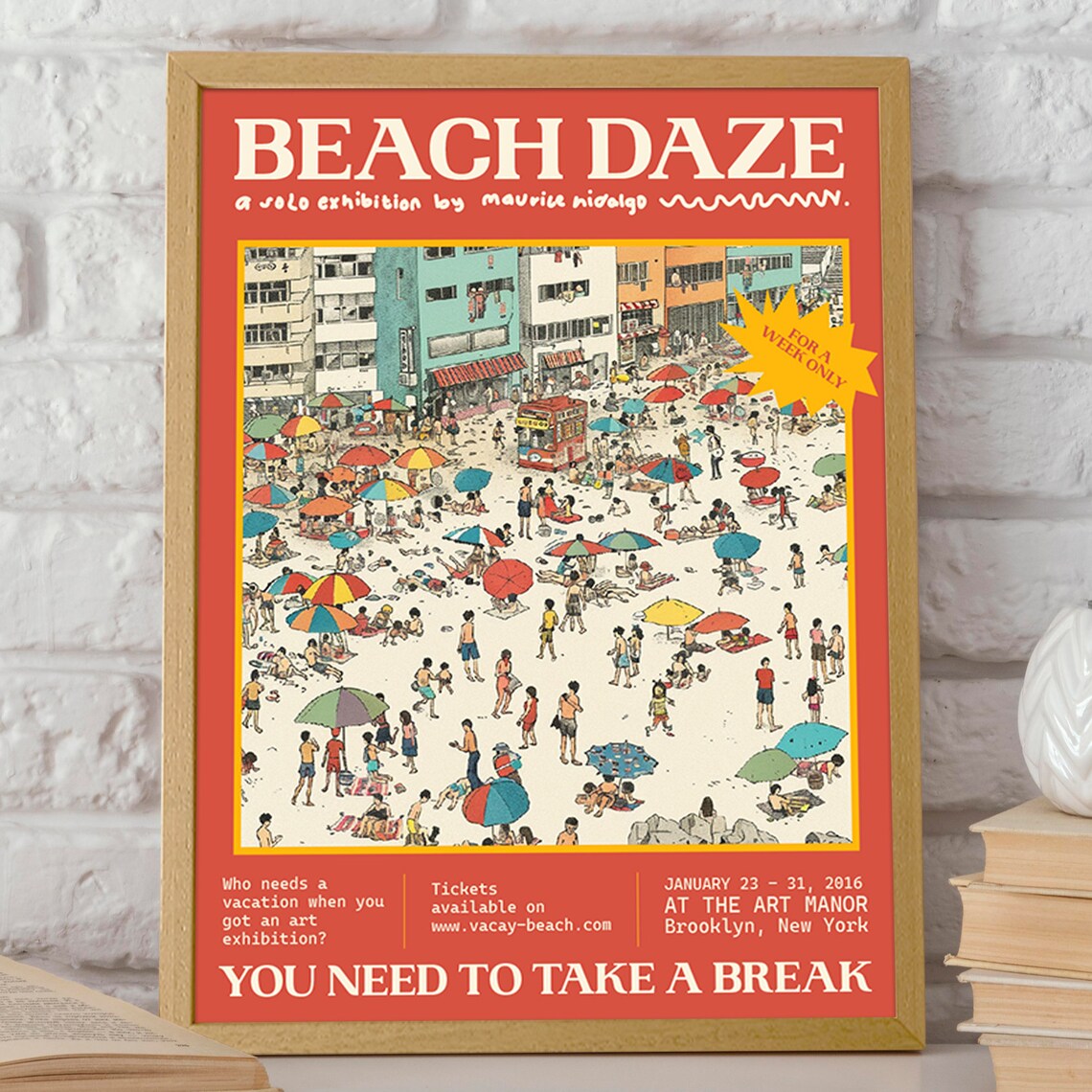 Beach Daze, Maurice Hidalgo Solo Show Poster - Image 2