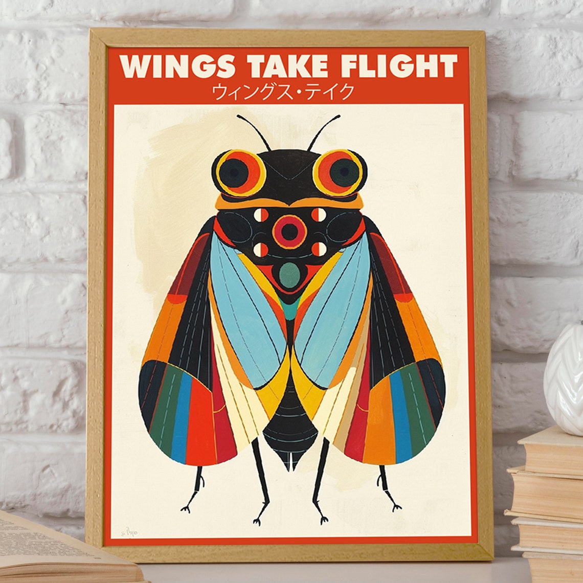 Fly Art Poster, Colorful Insect Illustration - Image 2
