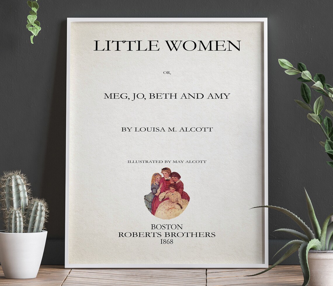 Little Women Book Page, Louisa May Alcott Jo March