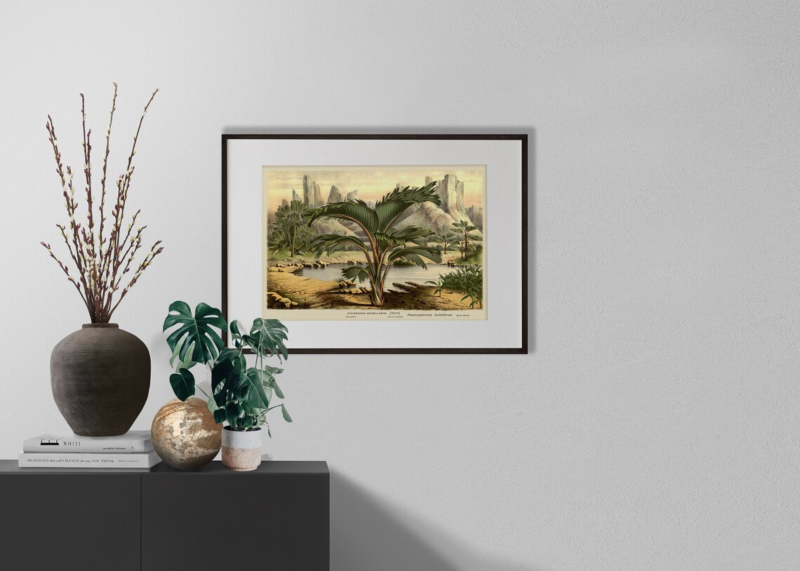 Palm Tree Landscape, Tropical Botanical Art Print - Image 2