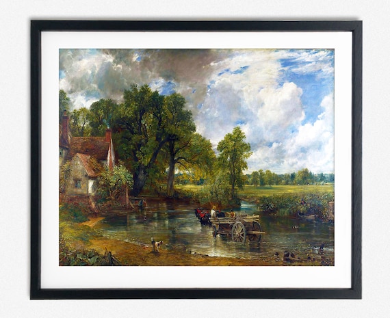 The Hay Wain by John Constable, Rustic Landscape Art