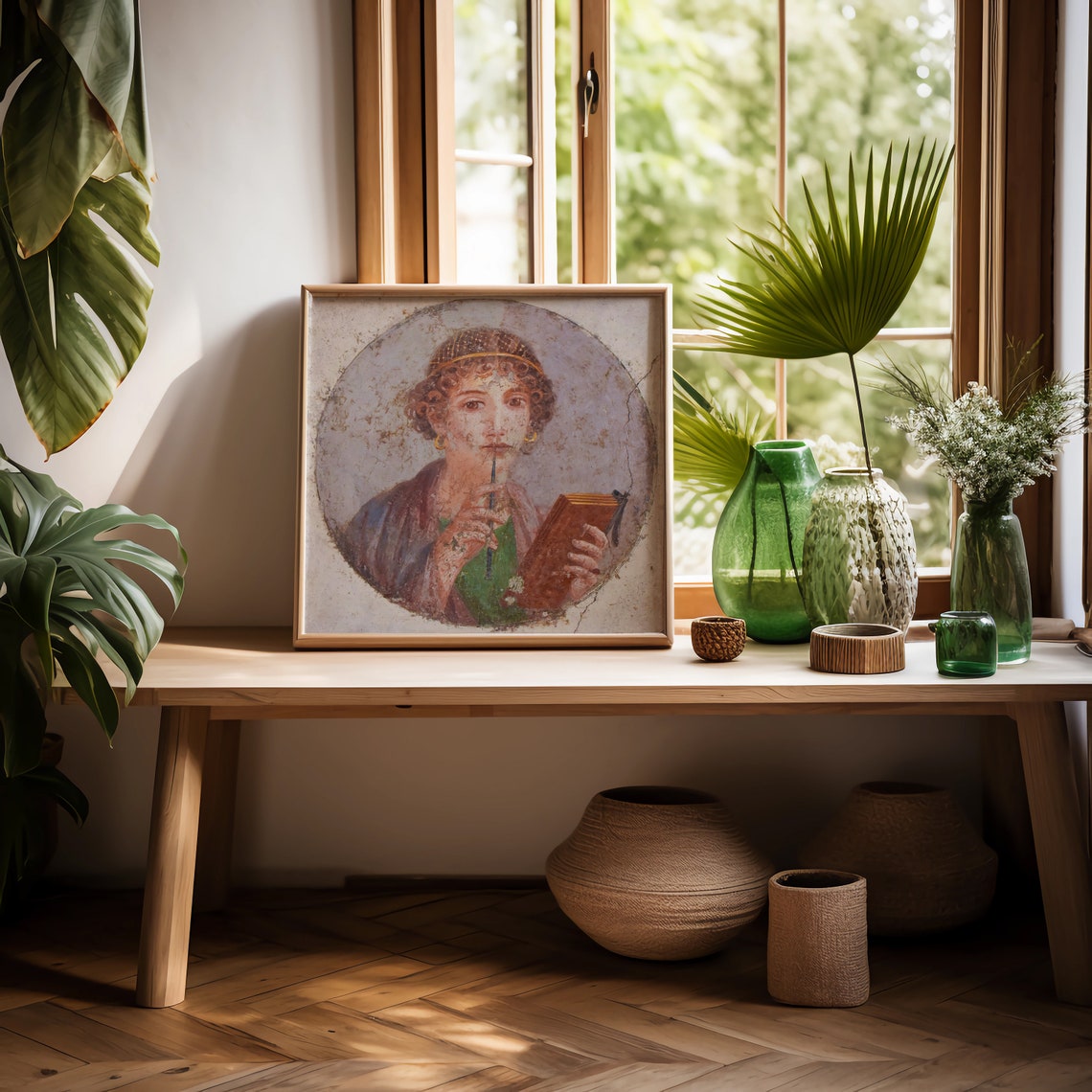 Sappho Portrait, Pompeii Fresco Inspired Art Print - Image 2