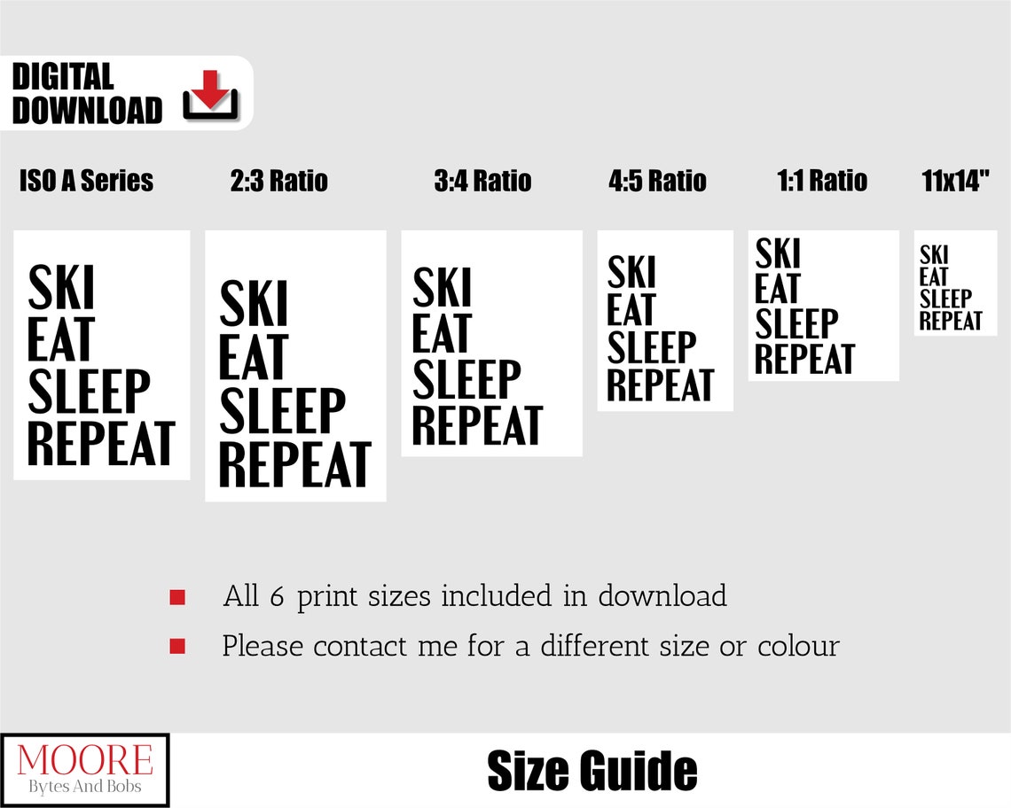 Ski Eat Sleep Repeat, Home Gym Decor - Image 2