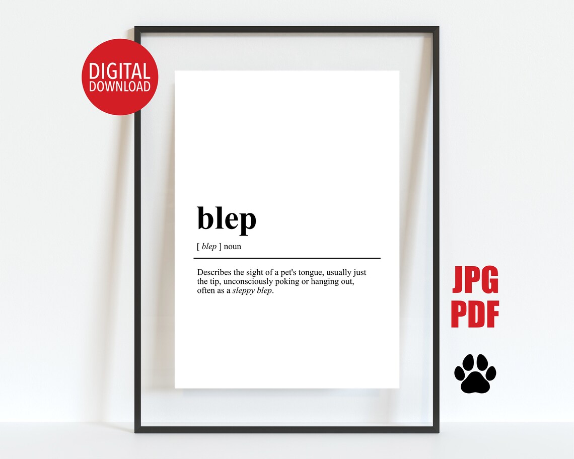 Blep Definition Dictionary Style Funny Dog and Cat Lover Poster