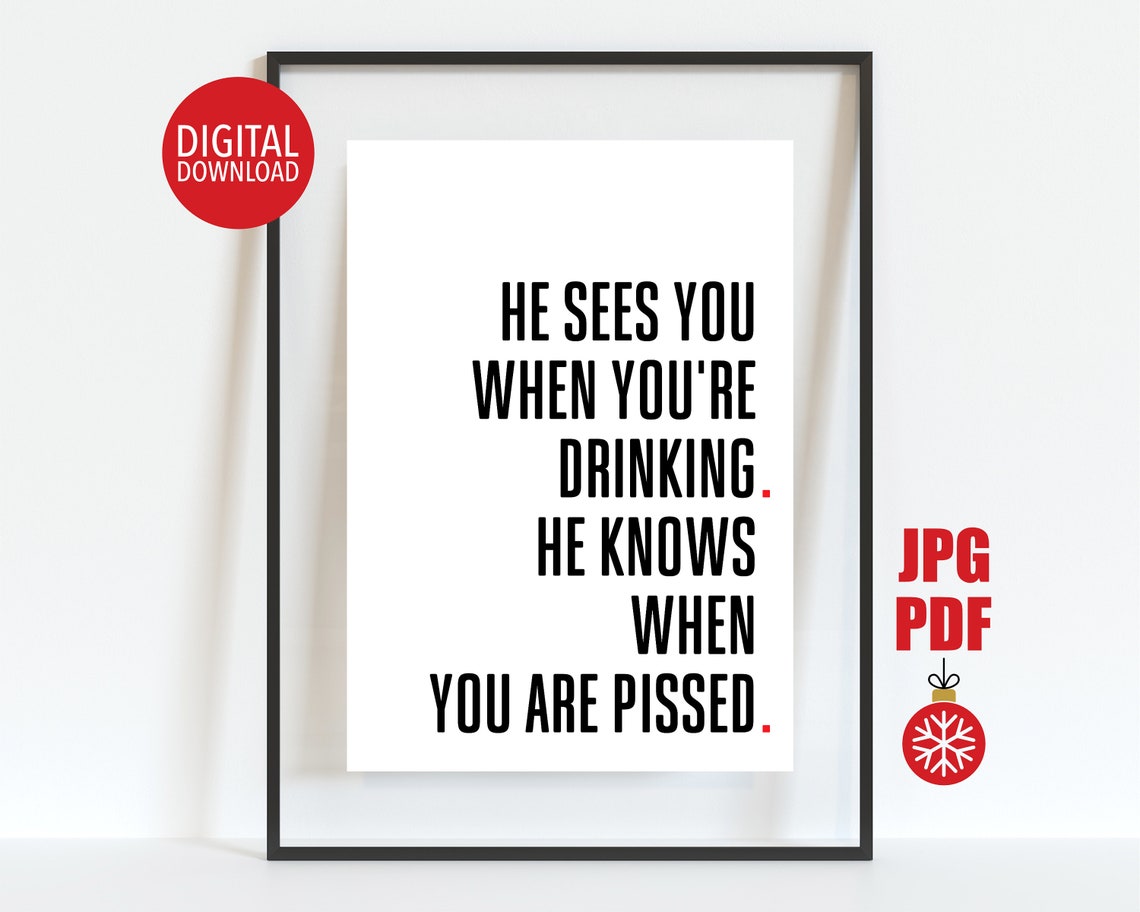 Sarcastic Holiday Humour Poster Rude Christmas Sayings Teen Room Holiday Decor Wall Art Adult Quote Print Secret Santa Gift