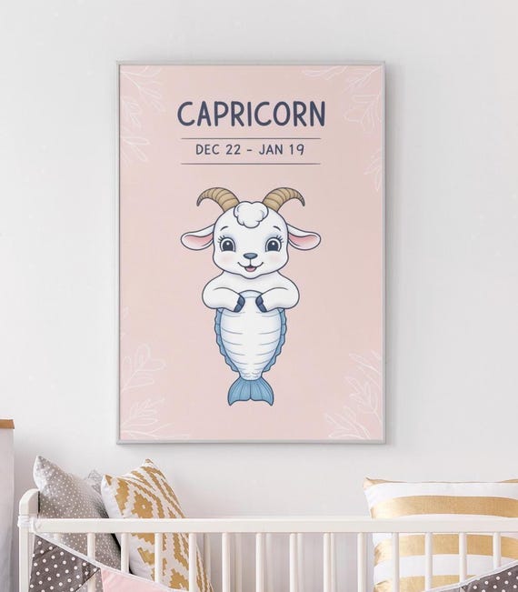 Zodiac Sign Capricorn Print For Nursery Or Toddlers Room Print Art Art