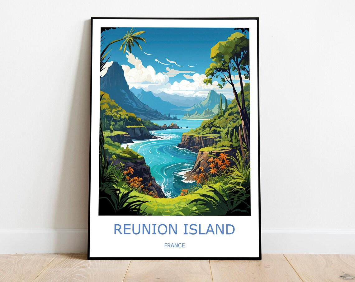 Reunion Travel Poster, La Réunion Island, France