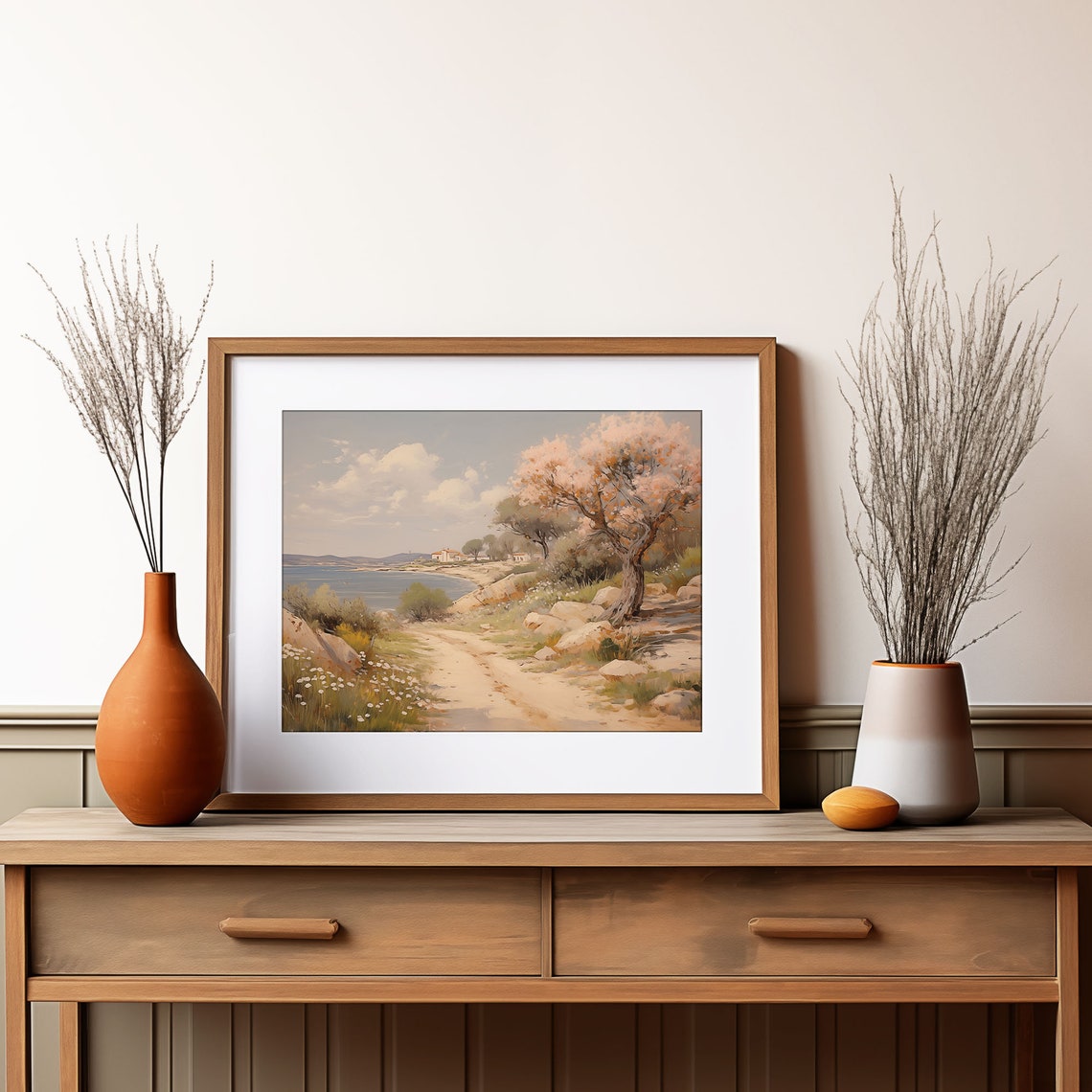 Springtime Blossom Trees Coastal Trail Turquoise Bay View Poster - Image 4