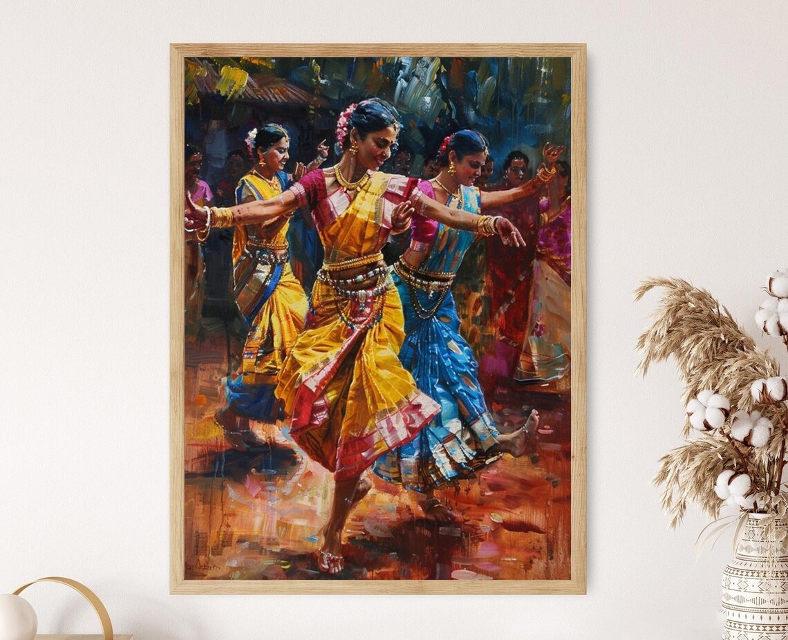 Tamil Nadu Folk Dance, South India Cultural Artwork