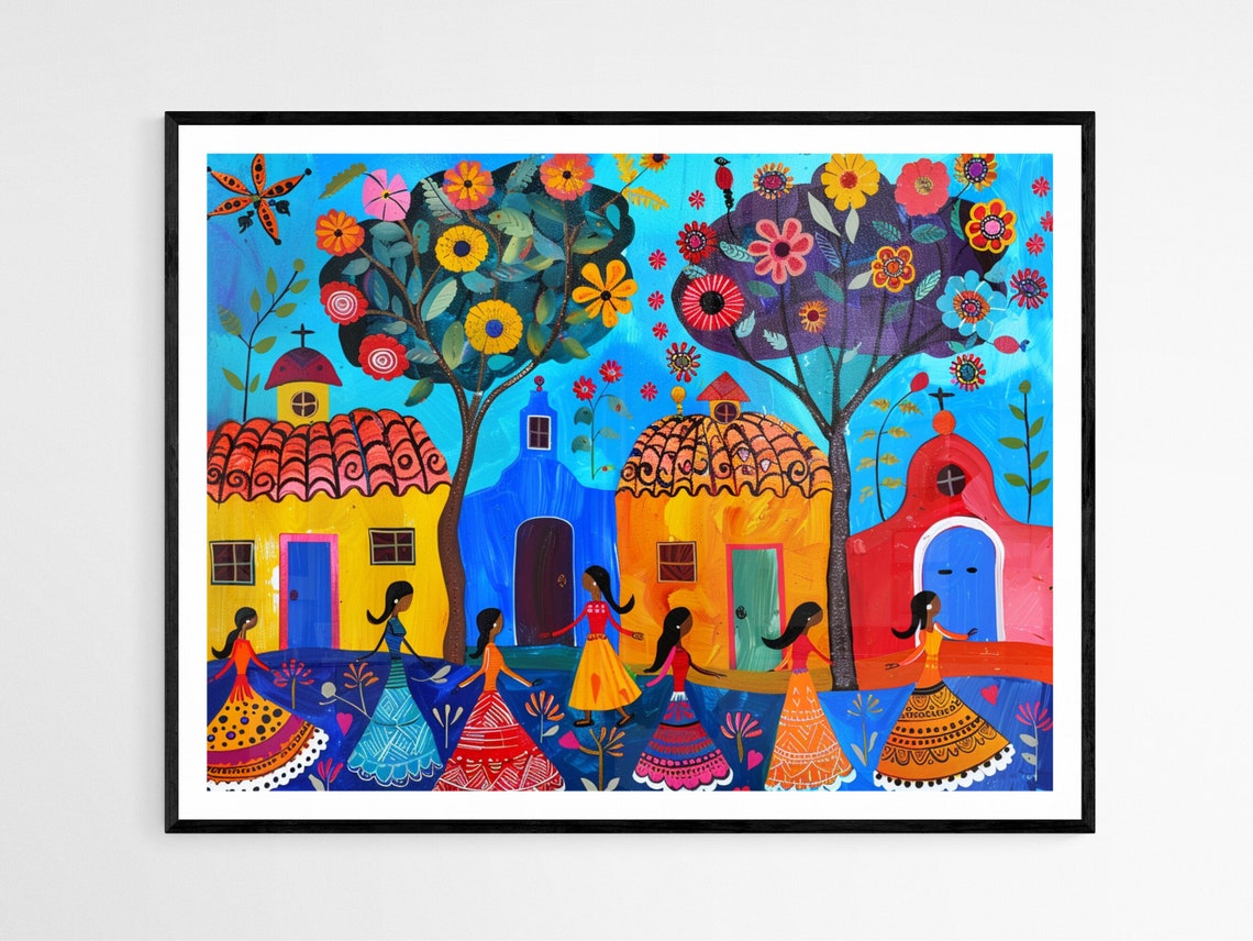 Mexican Folks Dance Art Print Folklore Poster