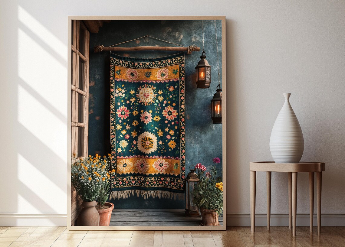 Kurdish Floral Tapestry, Erbil Kurdistan Poster