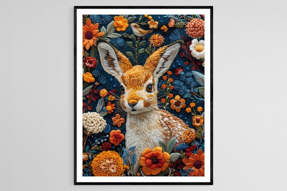 Deer Mexican Otomi Inspired Artwork