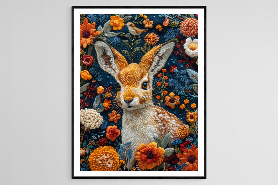 Deer Mexican Otomi Inspired Artwork