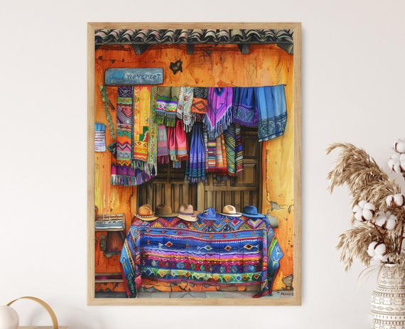 Peru Souvenir Shop Print, Lima Wall Poster
