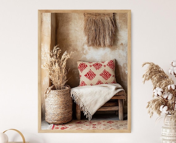 Ethiopian Handwoven Textile Art Print Rustic African Textile Poster