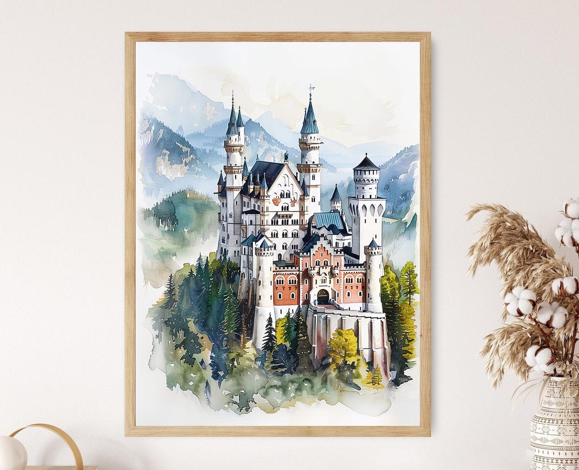 Neuschwanstein Castle Art Print Bavarian Fairy Tale
