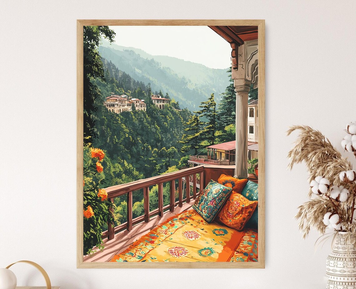 Shimla Terrace With Himachali Decor Art Print