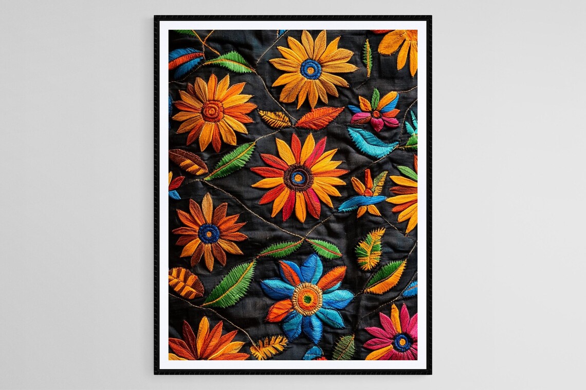 Phulkari Motifs Indian Motif Poster Print