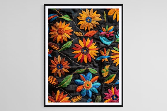 Phulkari Motifs Indian Motif Poster Print