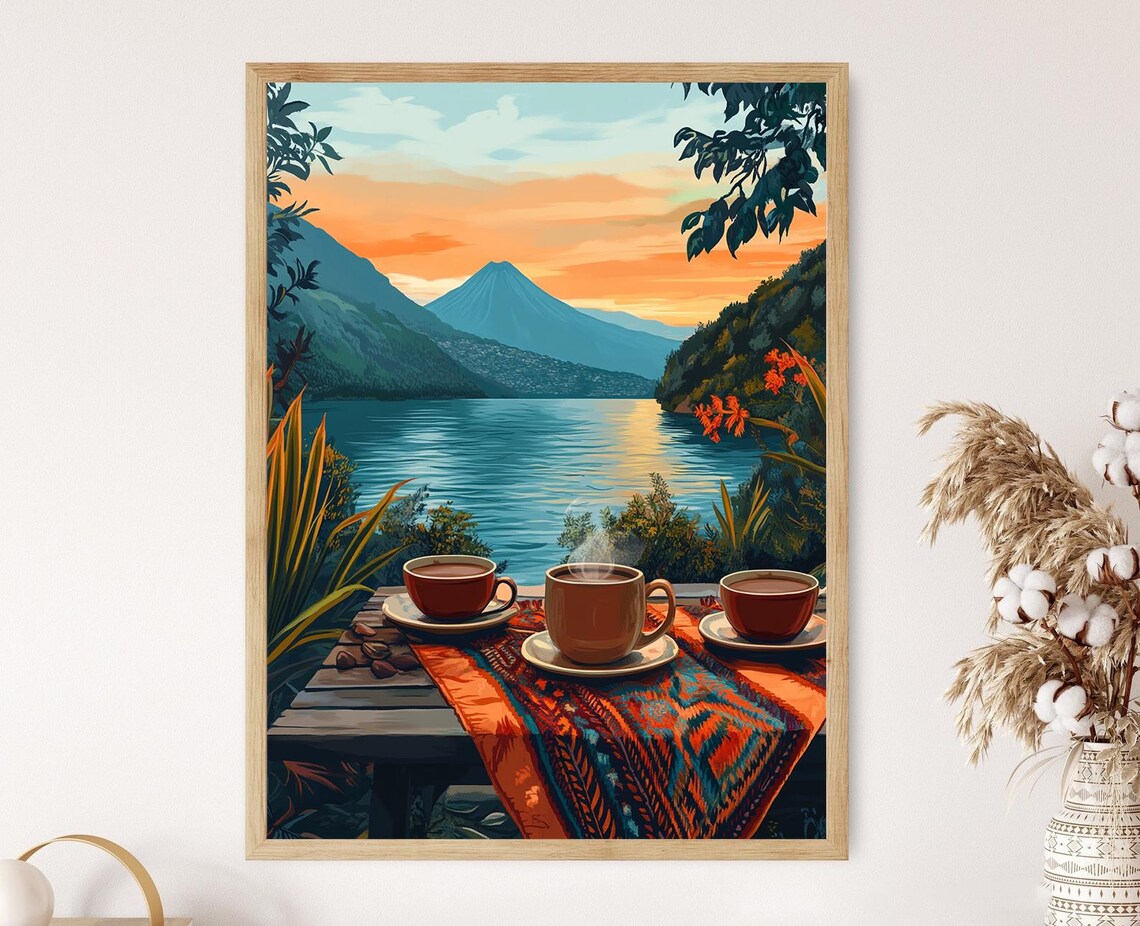 Panajachel, Guatemala Hot Chocolate Cultural Scene Art Print