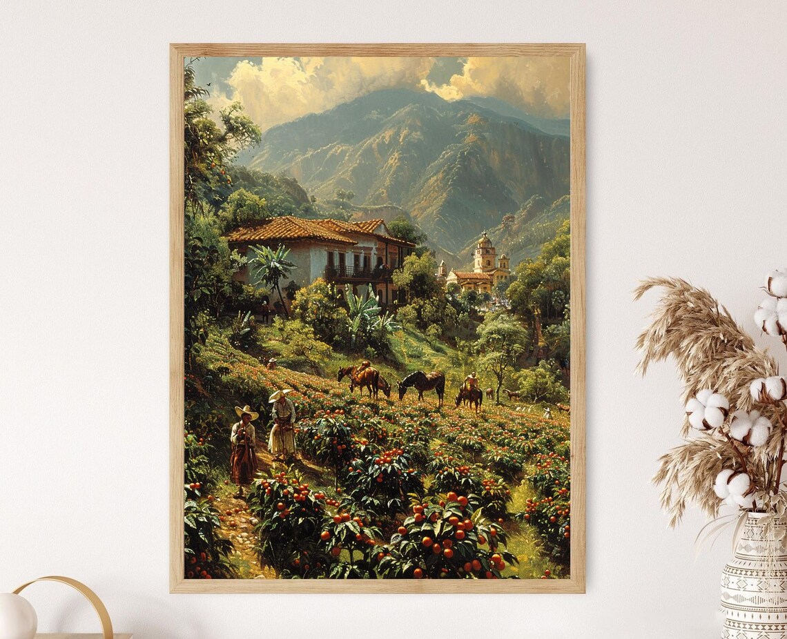 Mexican Coffee Plantation, Rural Farm Art Print