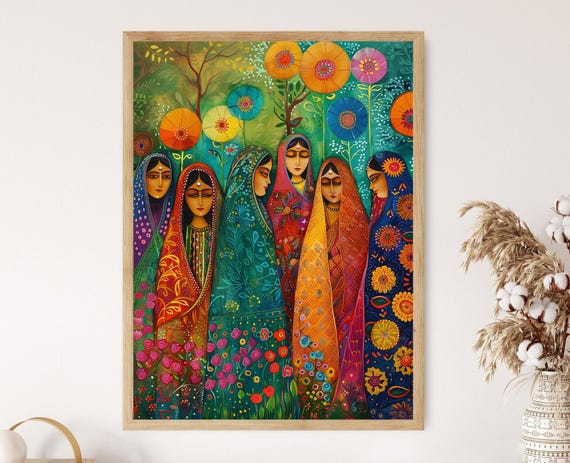 Shalwar Kameez Fashion Painting Traditional Pakistani Attire