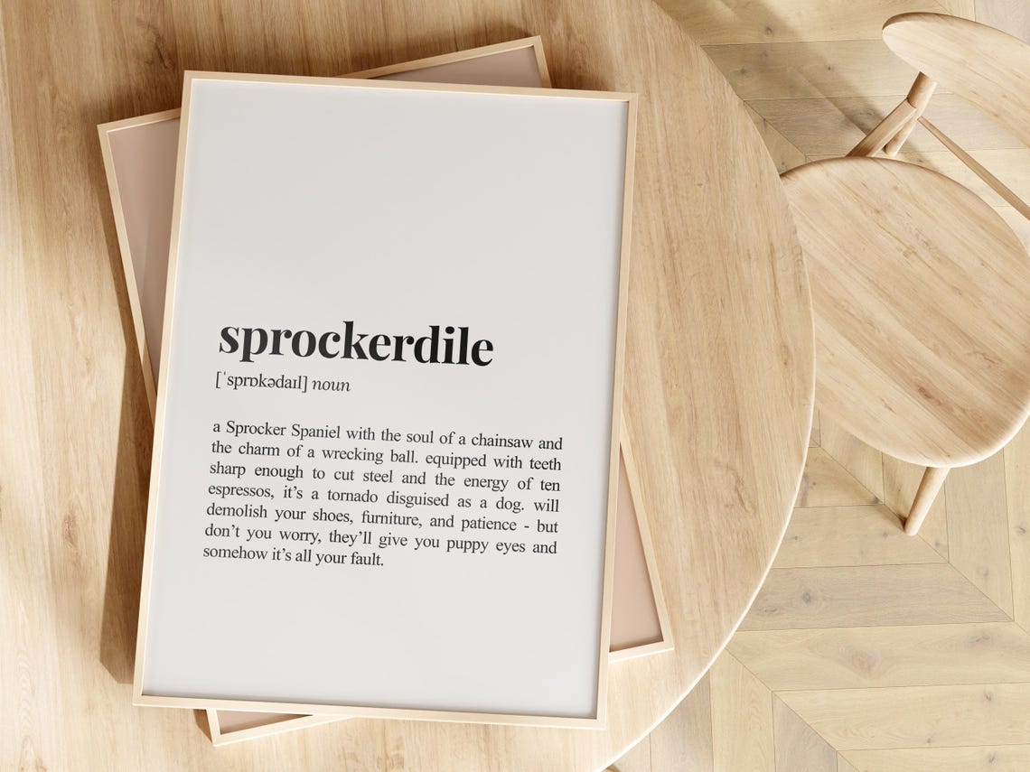 Sprockerdile Funny Dictionary Definition Poster for Spaniel Dog Lovers - Image 2