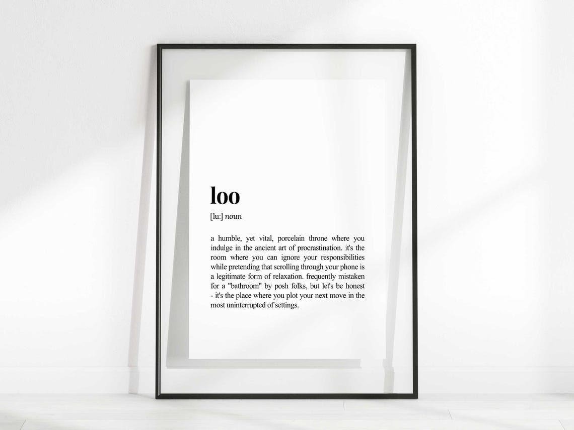 Loo Funny Dictionary Definition Poster for Bathroom Wall Decor - Image 2