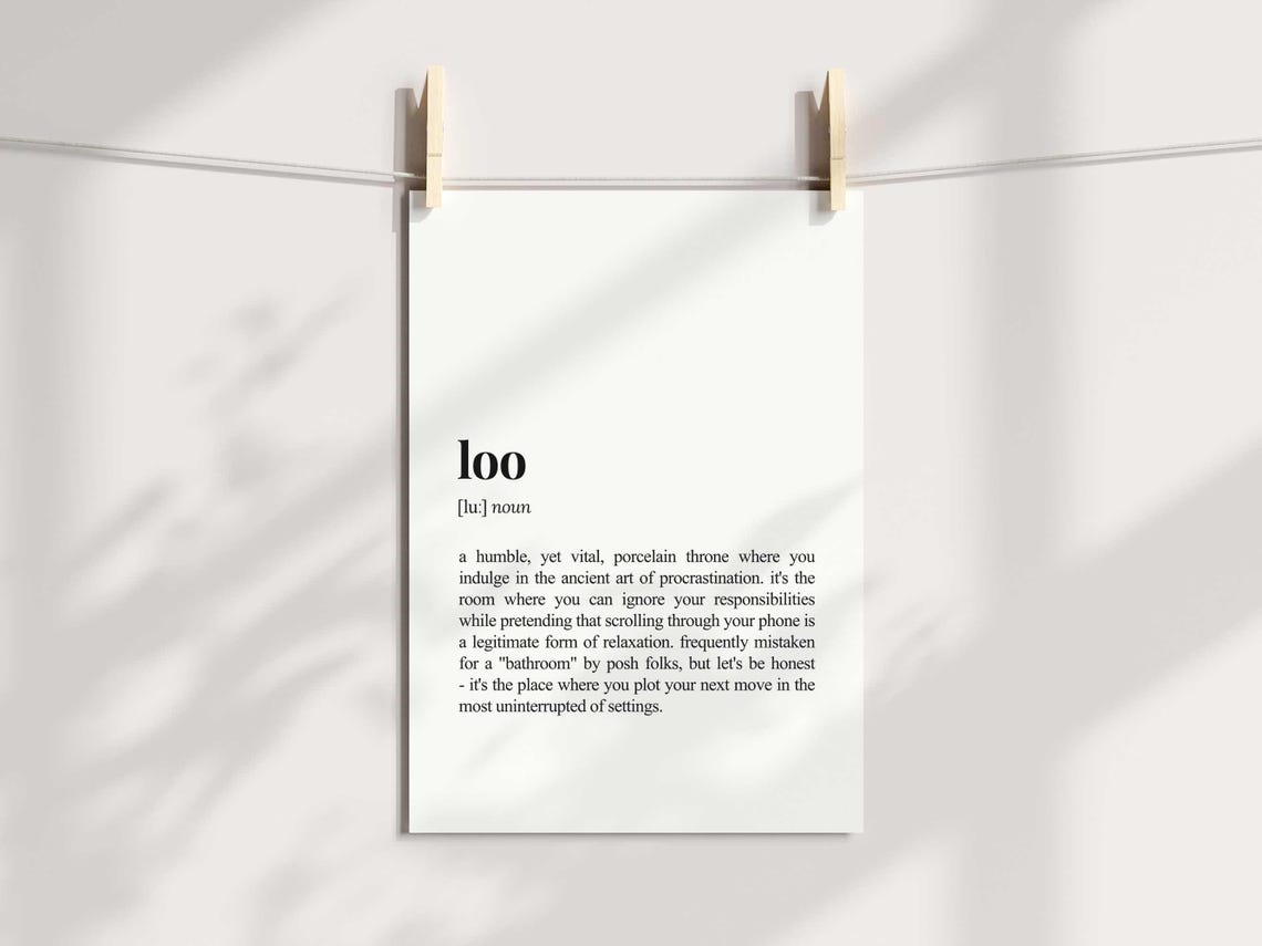 Loo Funny Dictionary Definition Poster for Bathroom Wall Decor - Image 3