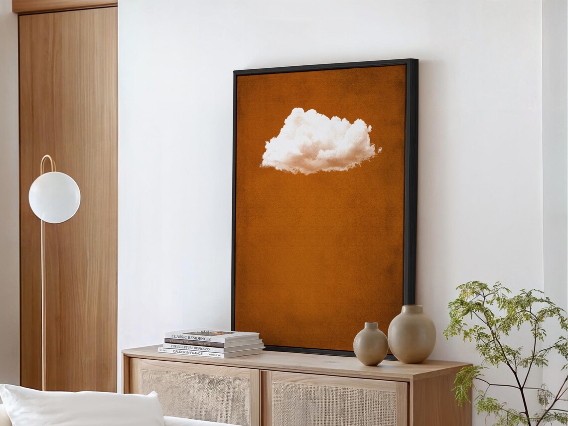 Rusty Copper Cloud Abstract Vintage Wall Art Print - Image 2