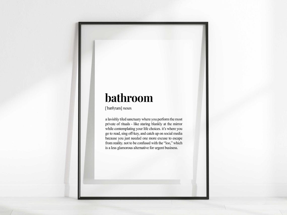 Bathroom Definition Funny Sarcastic Humor Dictionary Style Poster - Image 2
