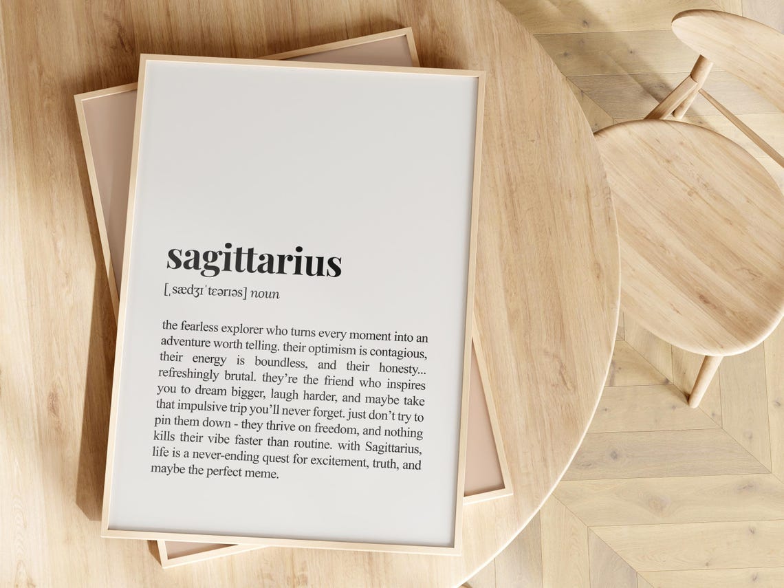 Sagittarius Zodiac Sign Funny Astrology Definition Dictionary Poster - Image 2