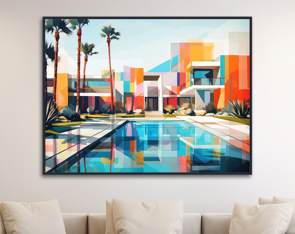 Palm Springs Mid Century Architecture, Retro Poster