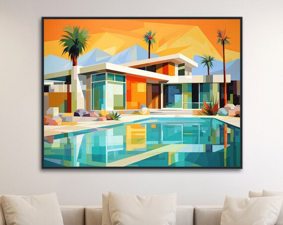 Palm Springs Mid-Century Architecture Abstract Art Print