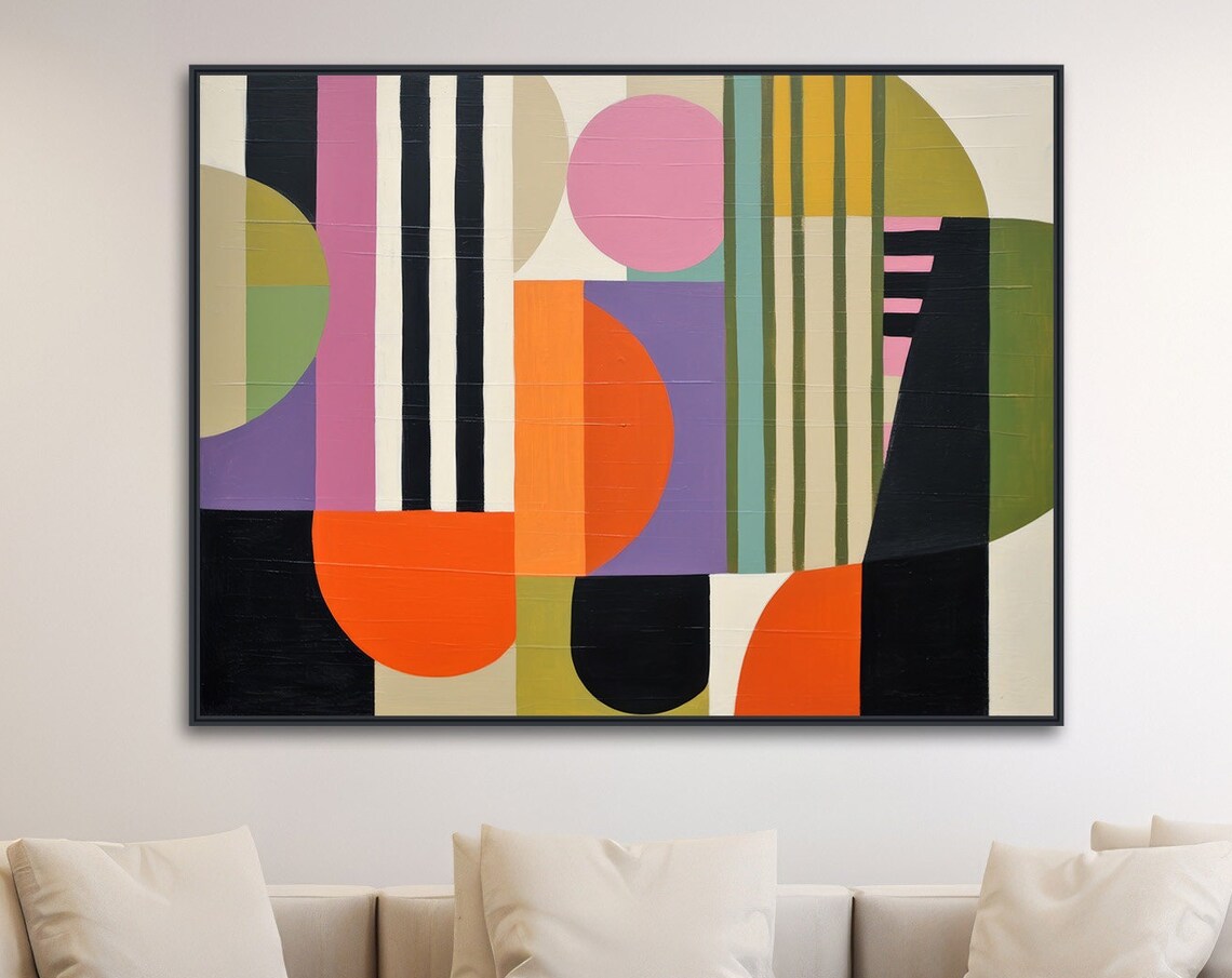 Mid-Century Abstract Geometric Art Print, Century Charm